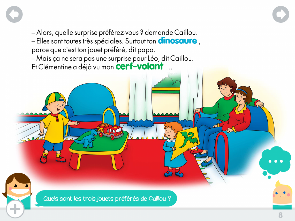 Caillou surprise mots vivants